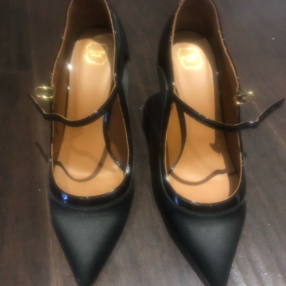 Malone Souliers Corina satin/patent black pumps - Picture 4 of 8